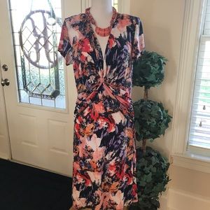 AA STUDIO AA STRETCHY CORAL/PURPLE DRESS SIZE 12